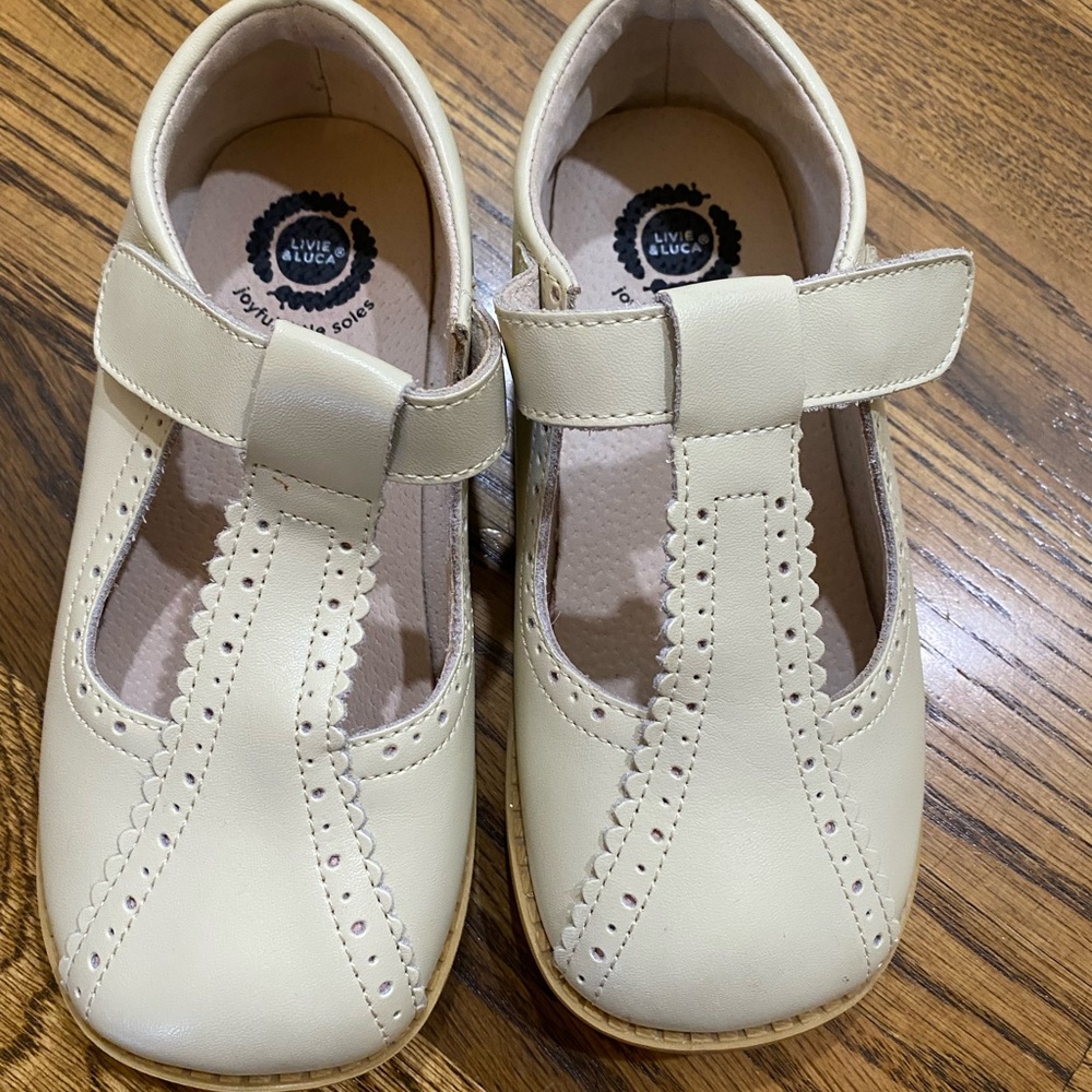 Livie & Luca Cream T-Strap Mary Jane Girls Shoes